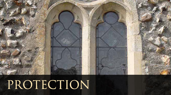 Protection and metalwork of stained glass 