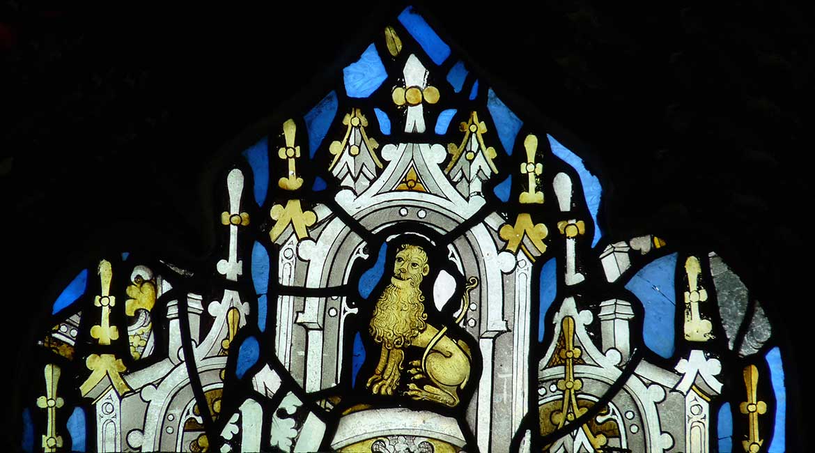 Medieval Stained glass windows at St. Peter Hungate Church, Norwich