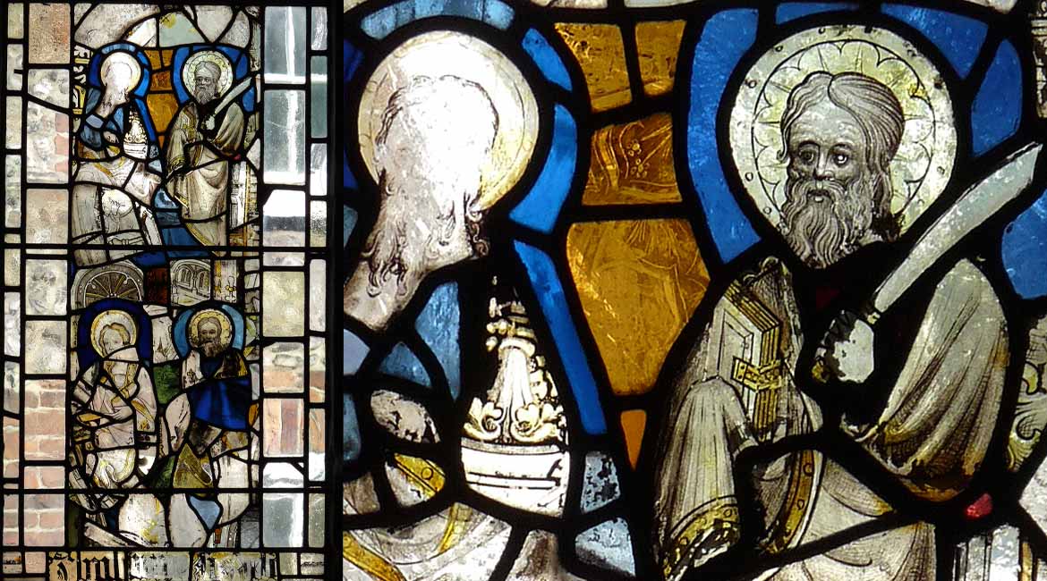 Medieval Stained glass windows at St. Peter Hungate Church, Norwich, Norfolk