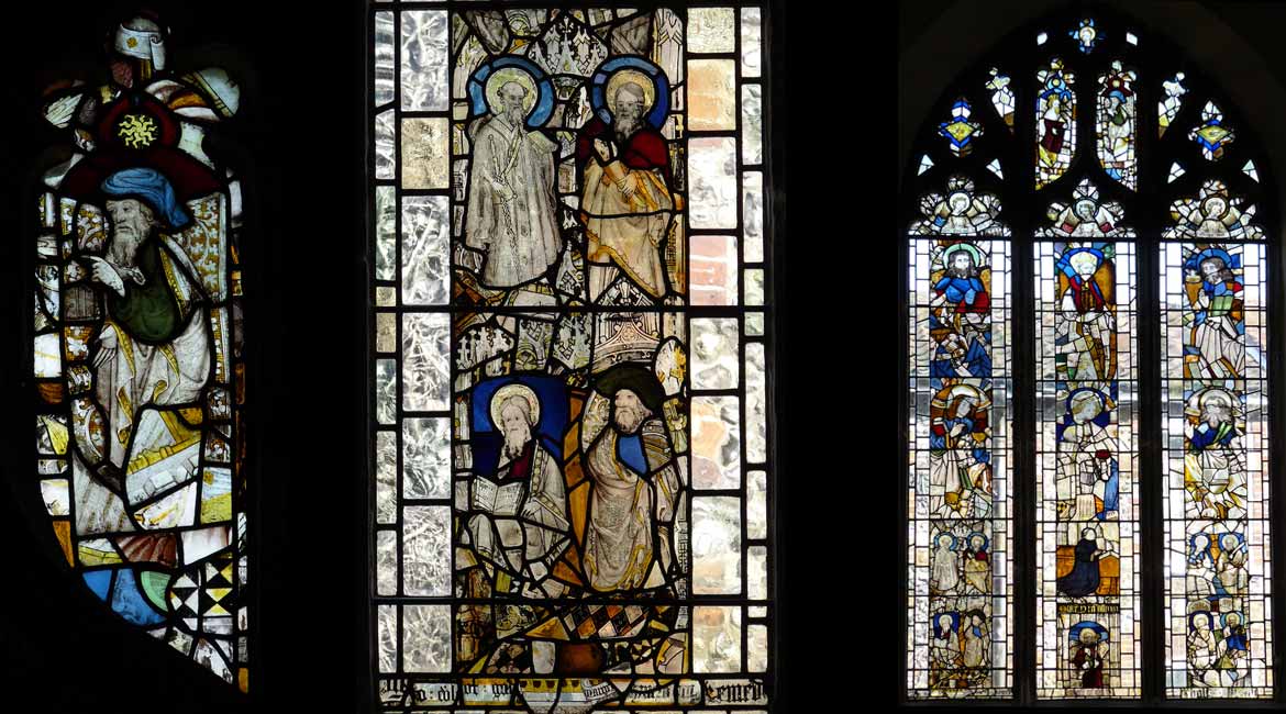 Stained glass windows at St. Peter Hungate Church in Norwich